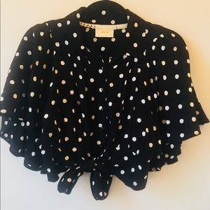 Anthropologie polka dot blouse